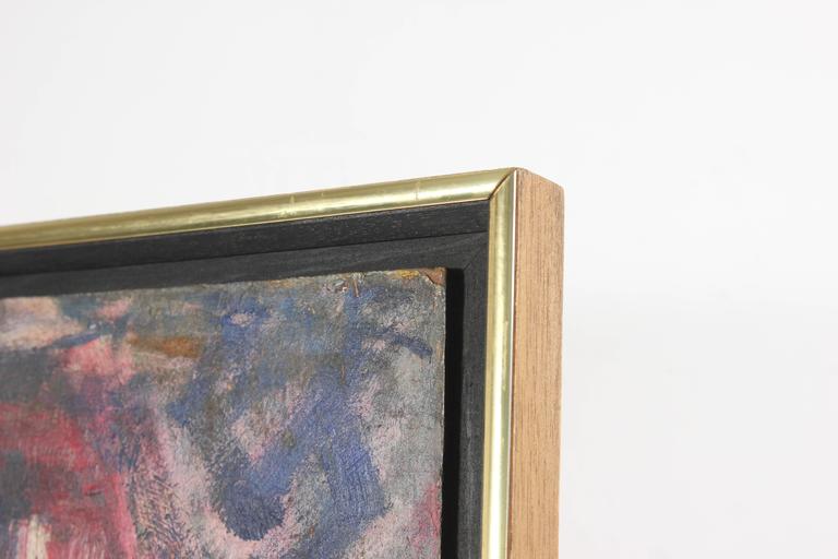 Santos Rene Irizarry Modernist Puerto Rican Portrait in Red, Oil