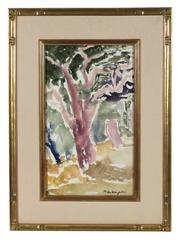 Bay Area Oak Grove in Watercolor, Circa 1950