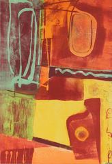 Bright Abstract Lithograph, Circa 1950s