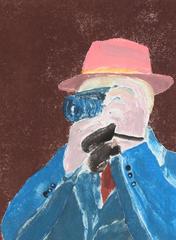 "Breton with Camera II" Monotype 3