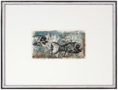 "Blue Sea" Petite Monotype with Fish, 1964