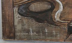 "Desert" Bas Relief in Wood, Circa 1950