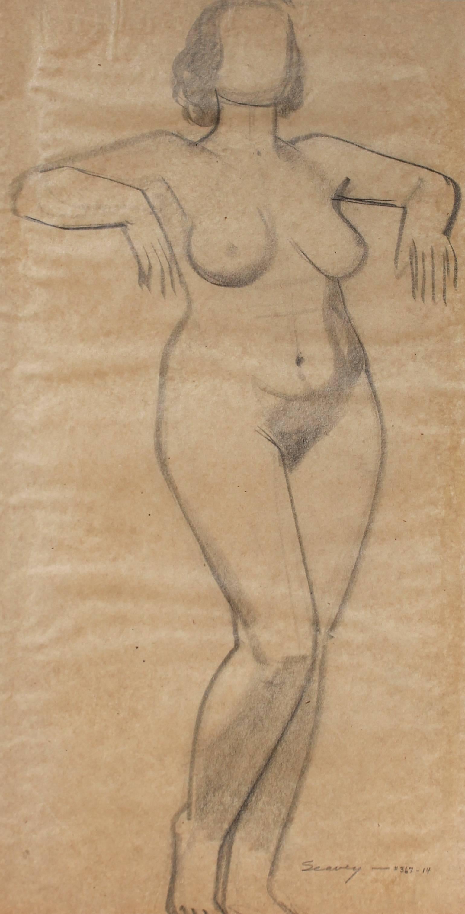 Standing Figure in Graphite, Circa 1930s