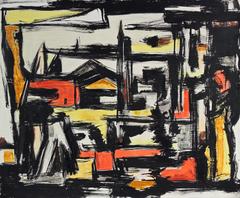 Abstraktes expressionistisches Landschaftsgemälde, CIRCA 1940er Jahre