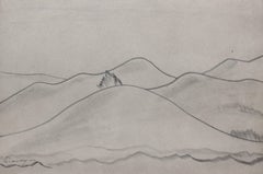 California Hills in Graphite, Late 1930s Landscape Drawing