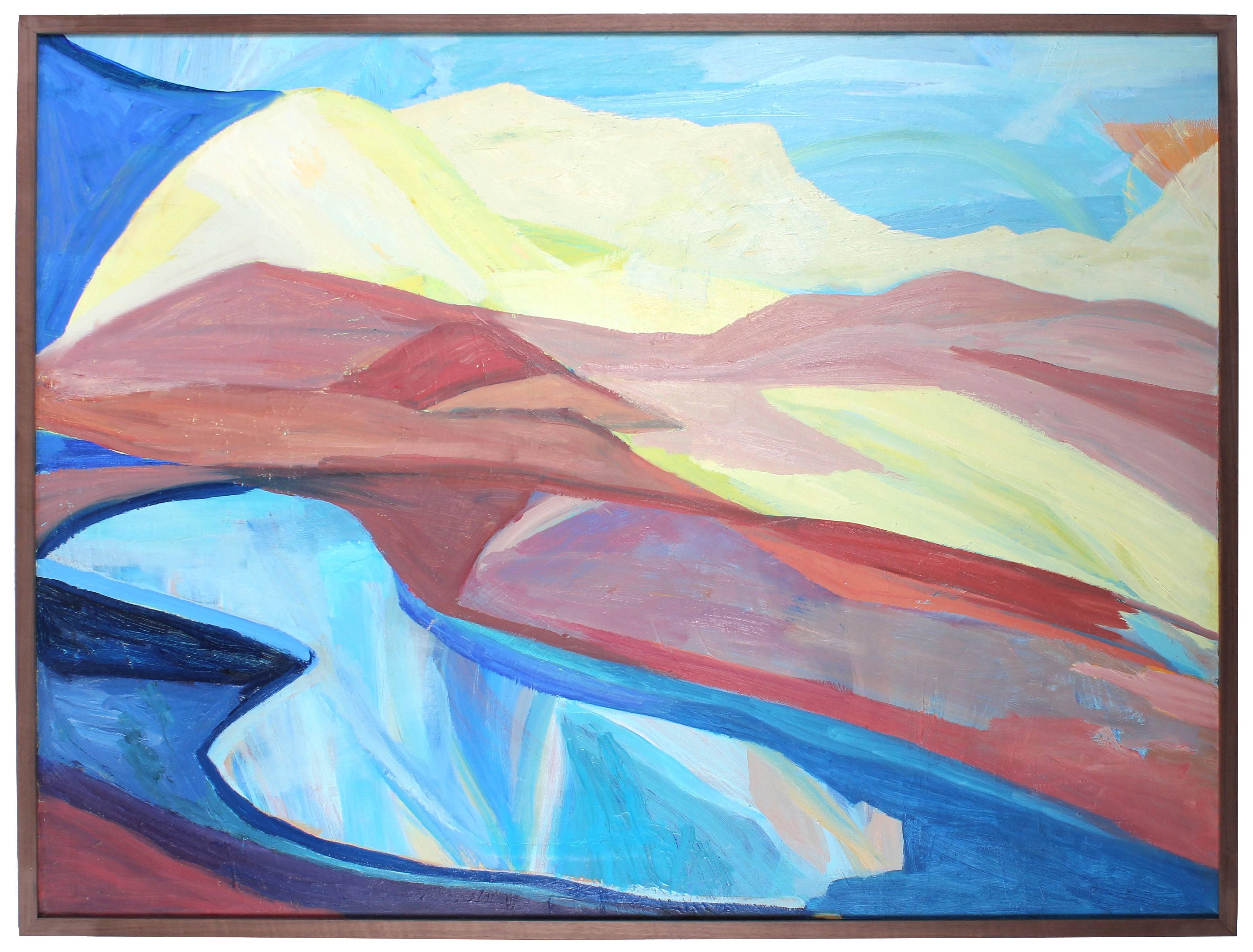 Georgette London Owens Abstract Painting - "The Rainbow" Large Abstract Oil Painting, 1987