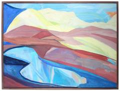 "The Rainbow" Large Abstract Oil Painting, 1987