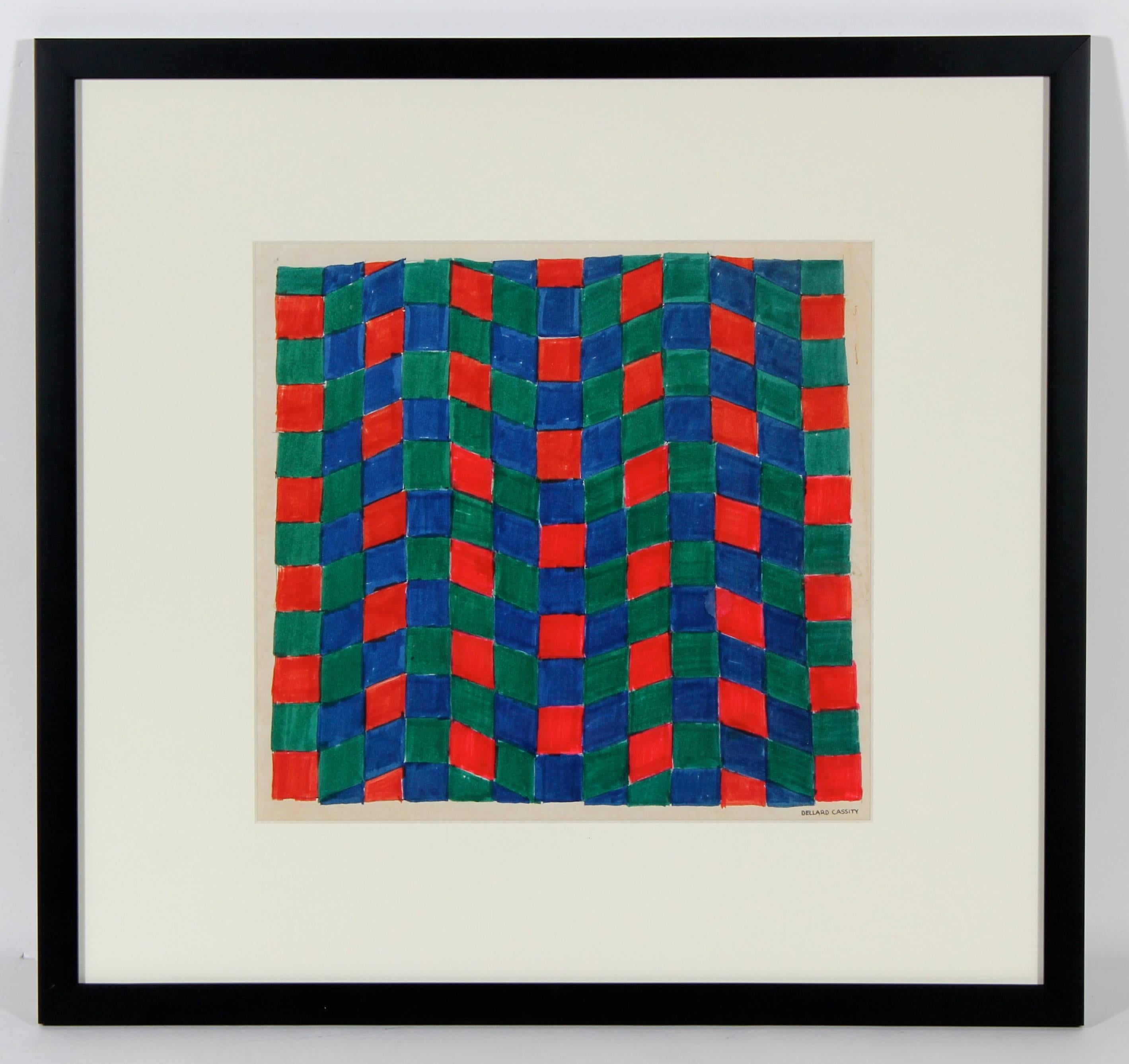 Dellard Cassity Abstract Drawing - Geometric Abstract Study in Marker, Circa 1970s