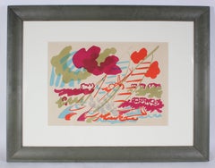 "Boat Races" Bright Abstracted Seascape Serigraph, 20th Century