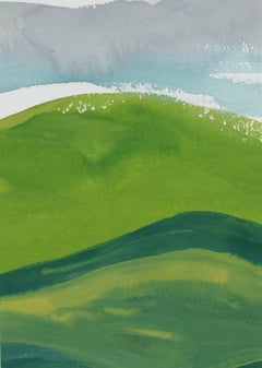 "French Hillside VII" Gouache on Paper Landscape, 2017