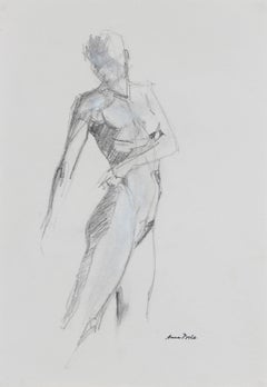 Female Nude Sketch in Graphite, Late 20th Century