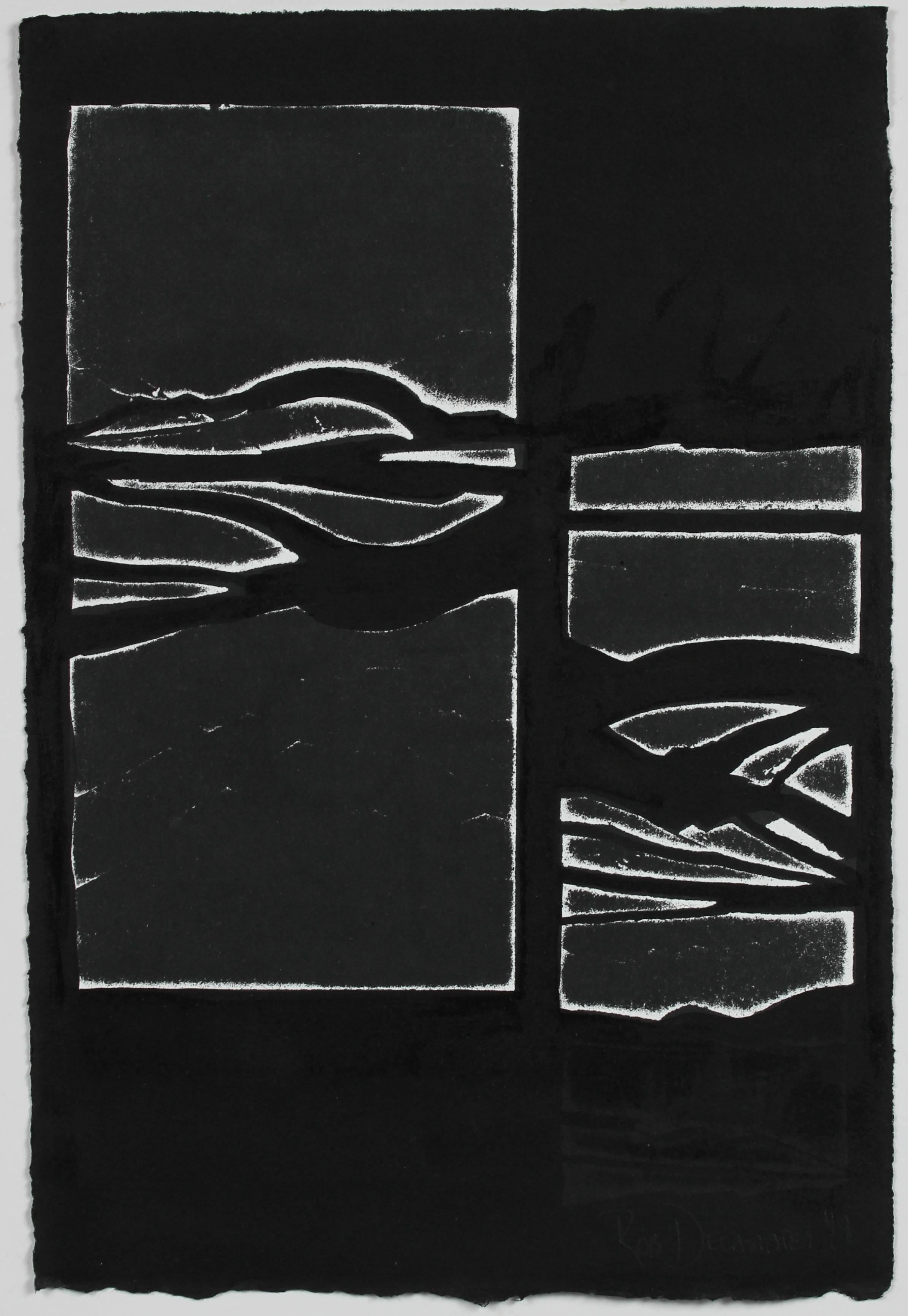 Rob Delamater Abstract Print - "Composite Landscape III" Monochromatic Abstract Monotype, 2018