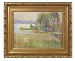 Impressionist Lakeside Landscape, Oil Painting, Circa 1920s