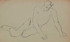 Minimal Male Figure in Ink, Circa 1940s