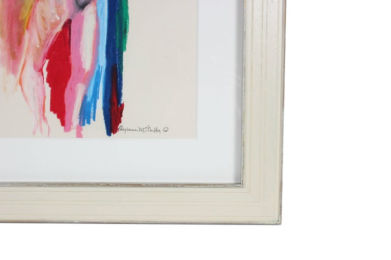 Alysanne McGaffey Colorful Nude Figure with Hat, Distemper and Pastel