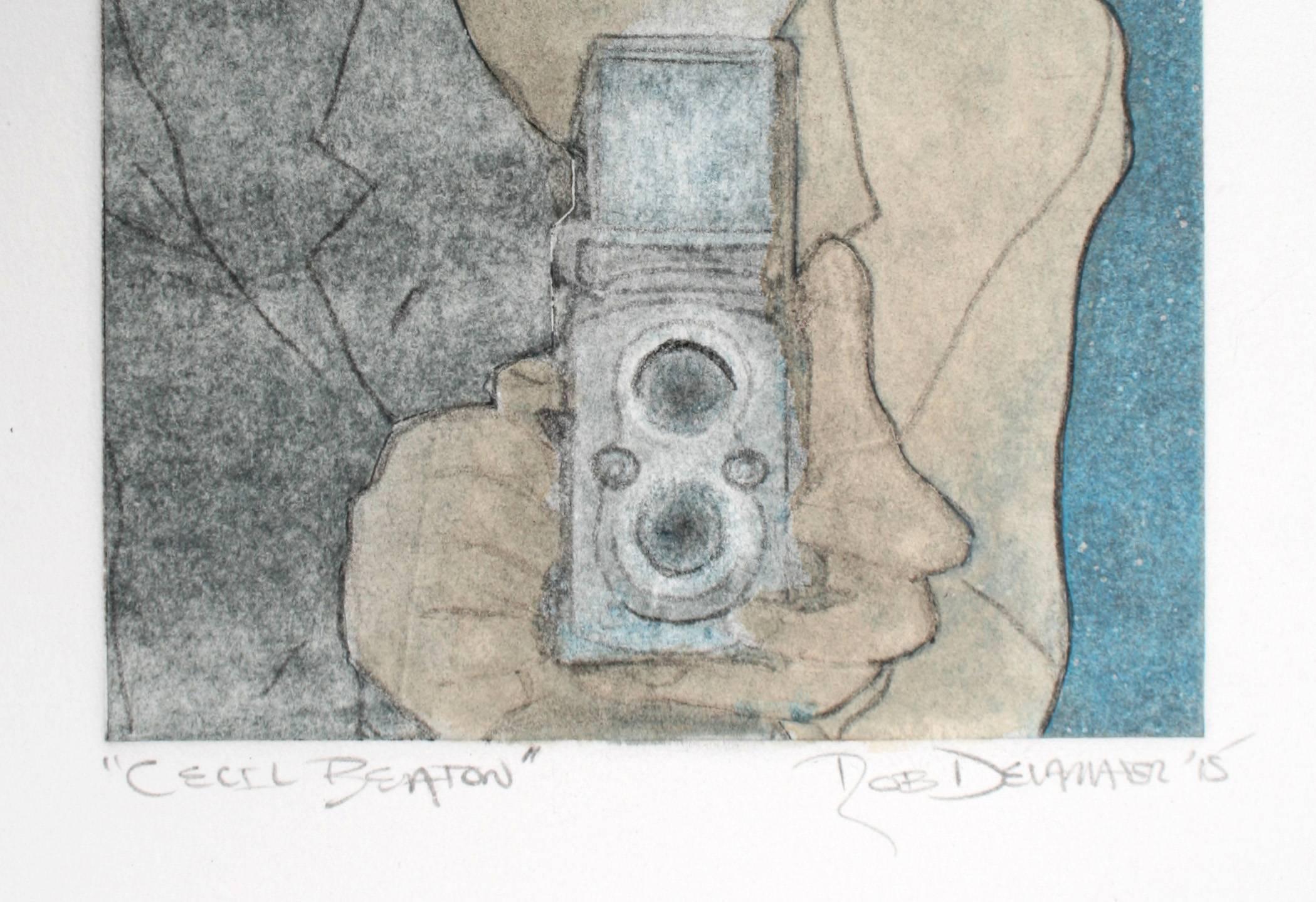 Monoprint Portrait of Cecil Beaton by Rob Delamater 3