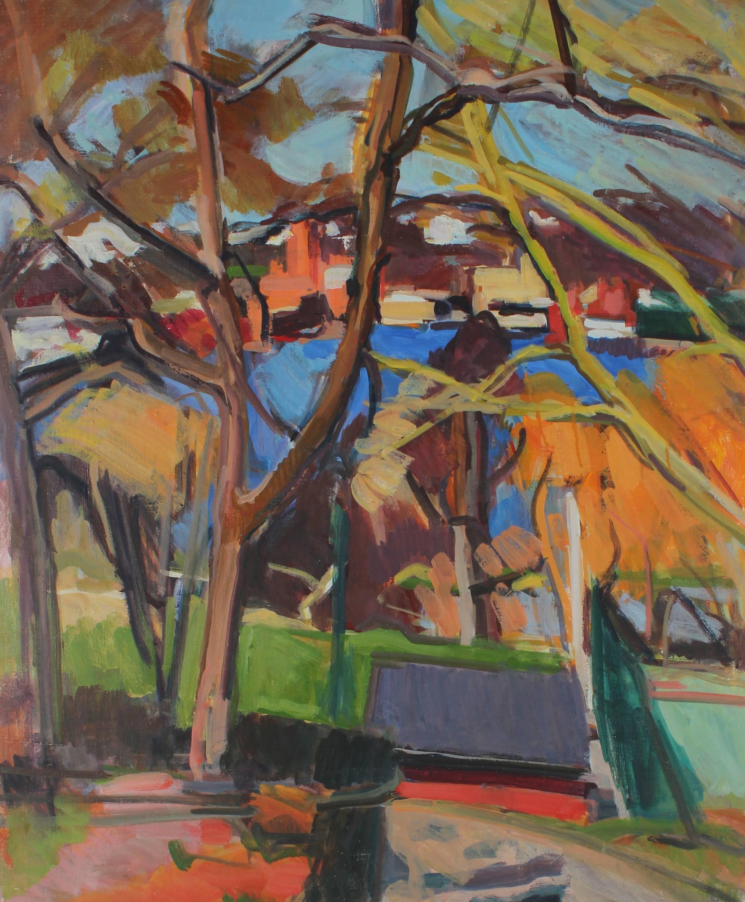 Hearne Pardee/ Gina Werfel Landscape Painting - Bright 20th Century Landscape
