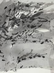 Monochromatic Ink Wash Abstract