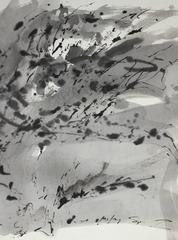 Monochromatic Ink Wash Abstract 11