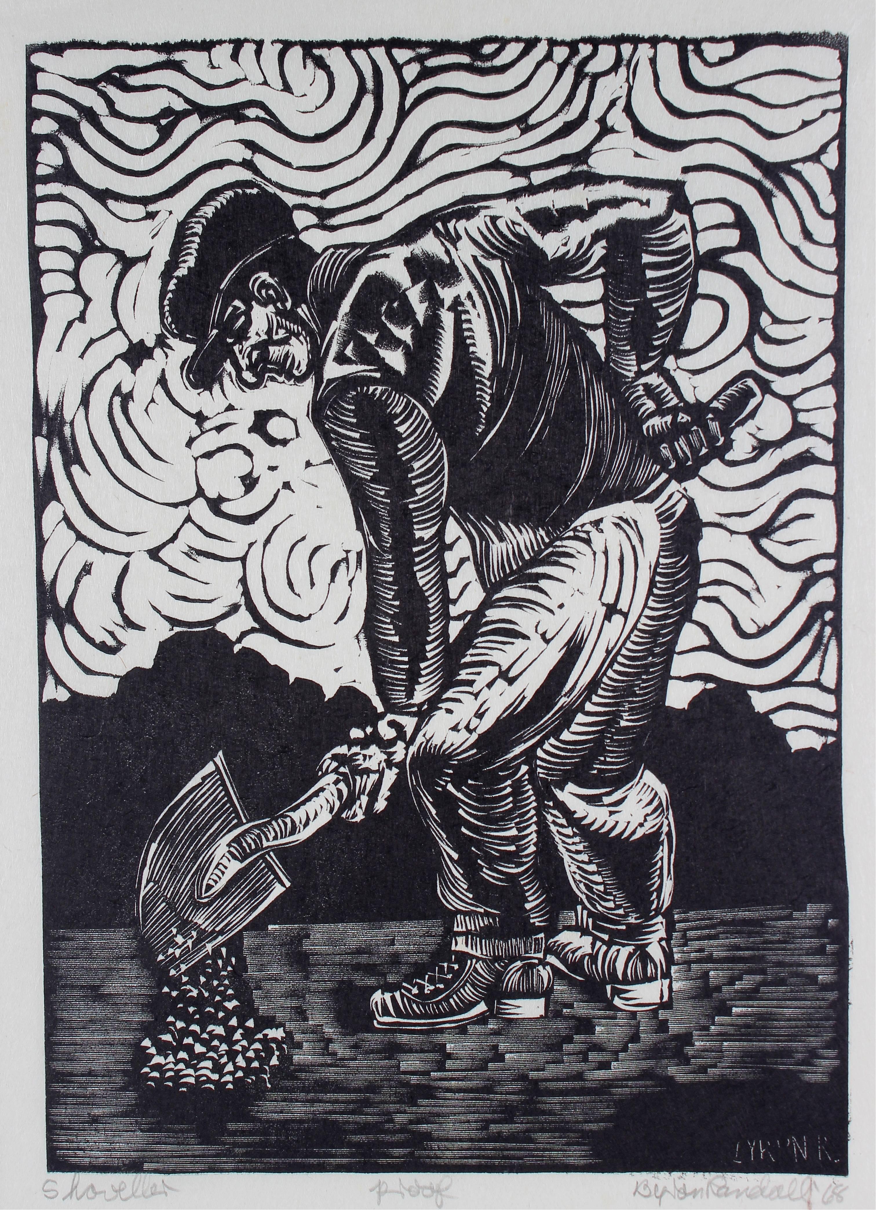 Expressionist Linoleum Print, 