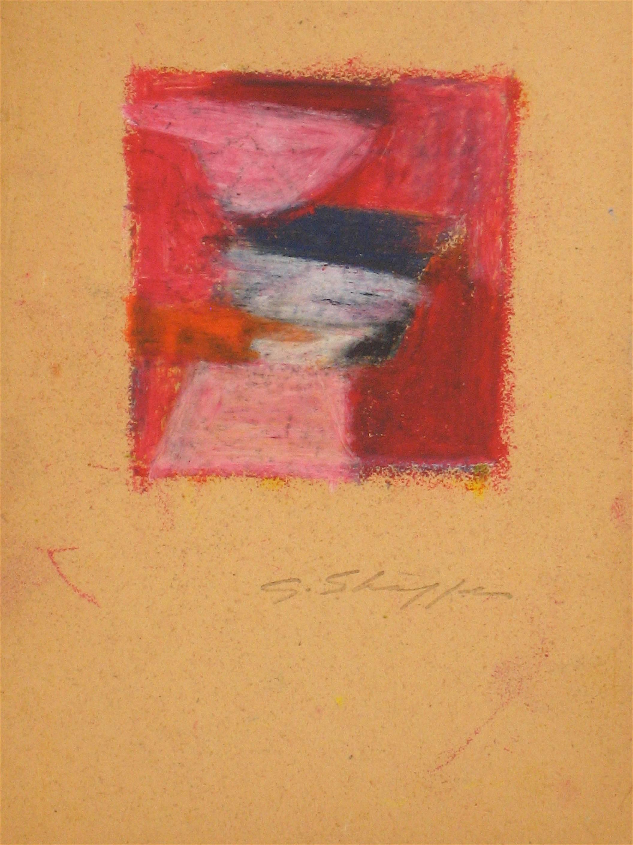 Abstract Expressionist Pastel Study - Brown Abstract Drawing by Gary Lee Shaffer