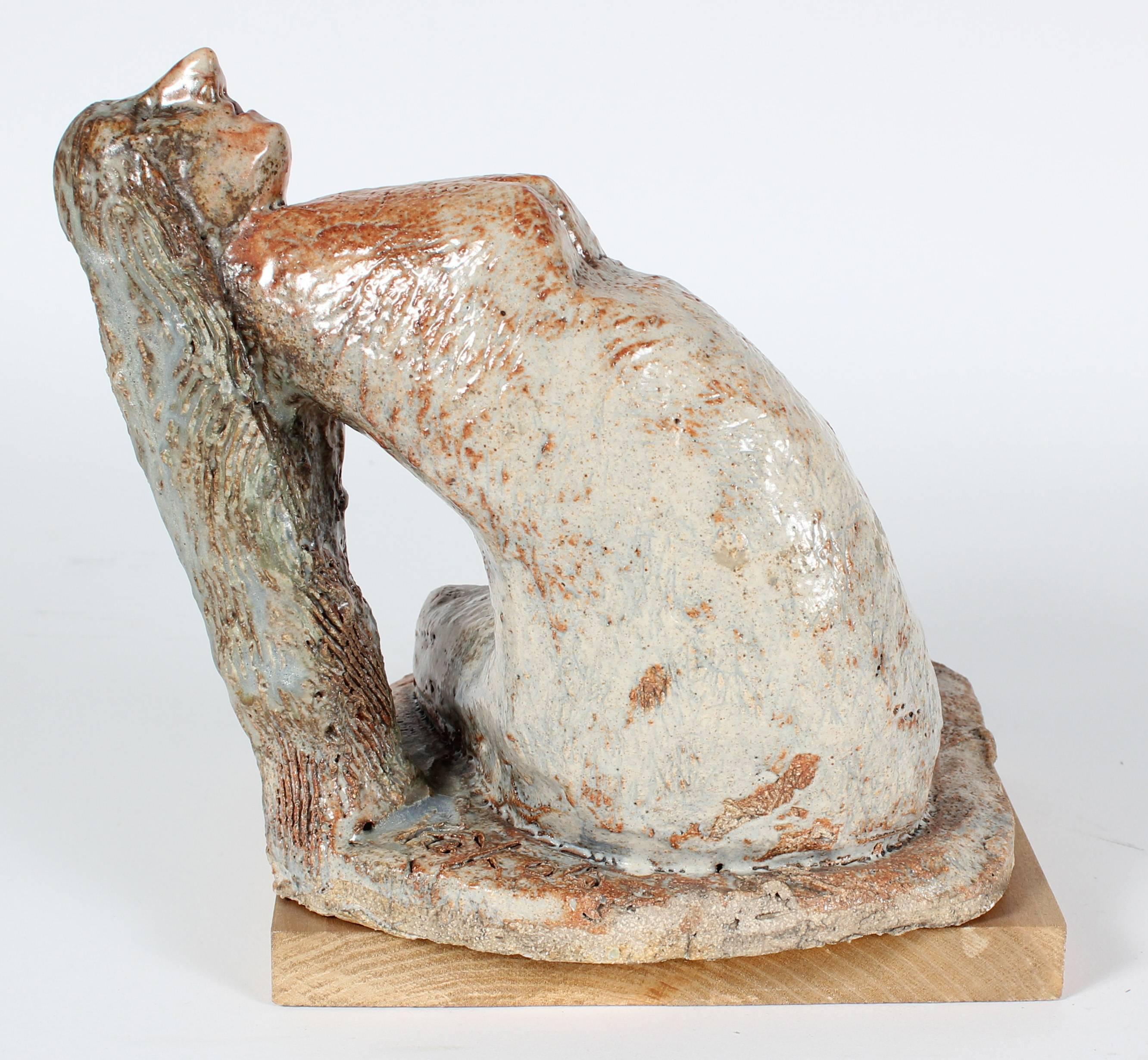 Arched Female Form Glazed Ceramic Sculpture, 2006 2