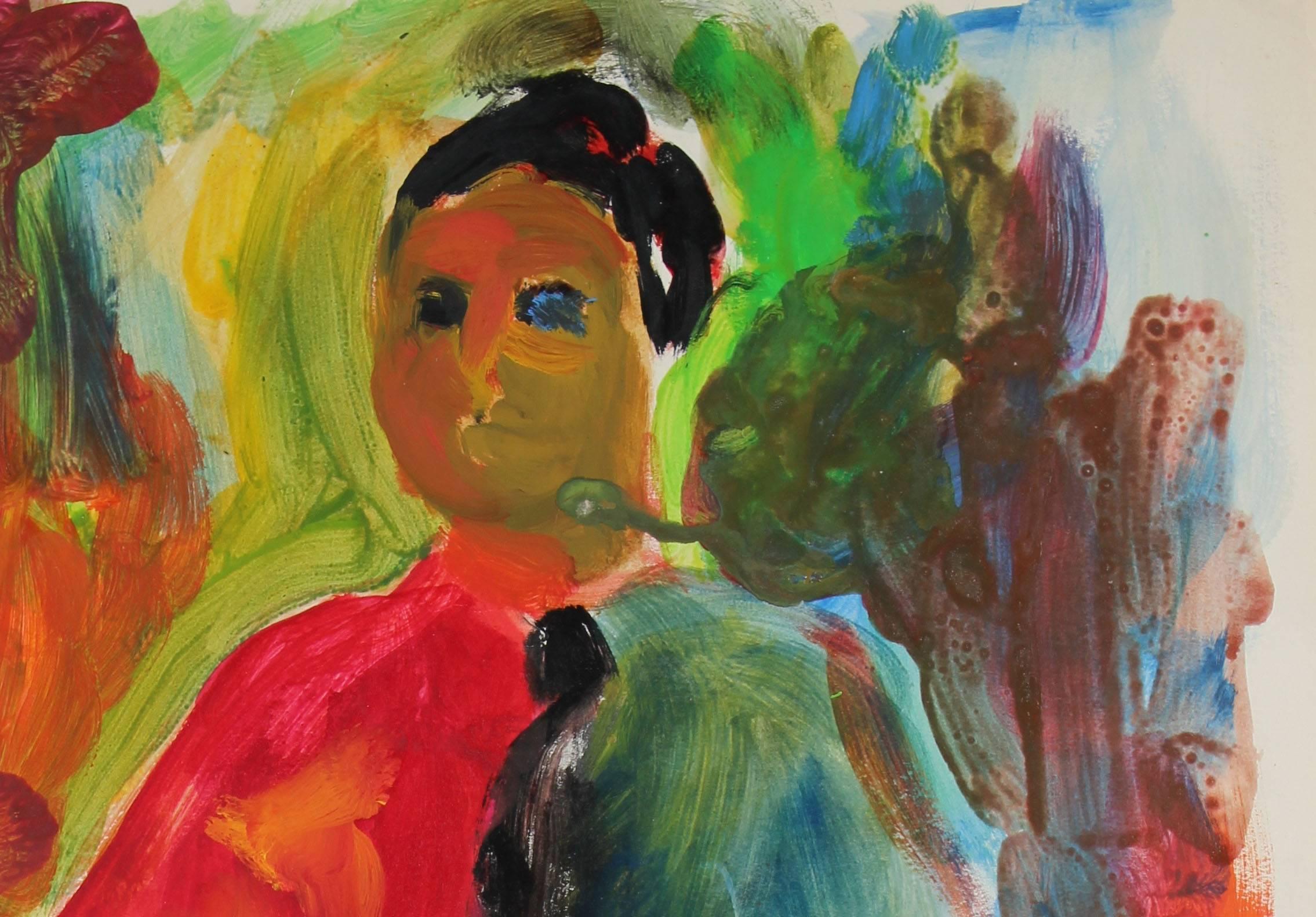 Figuratives Porträtgemälde aus der Bay Area, ca. 1960er Jahre (Expressionismus), Painting, von Alysanne McGaffey