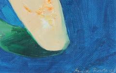 Abstracted Figure in Blue and Green with Bold Shapes, Oil on Paper, 2003