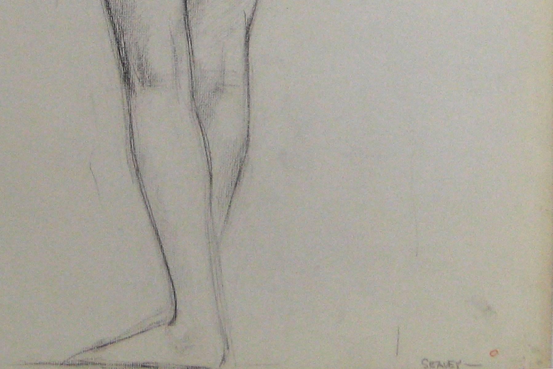 This 1920-30s charcoal on paper drawing is by San Francisco artist Clyde Follett Seavey (1920-1991). Seavey studied at UC Berkely and California College of Arts & Crafts. He was a commercial artist for magazines such as The American Weekly and had