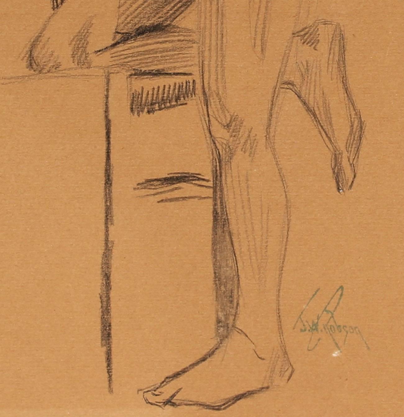 Standing Parisian Nude, 1906 - Academic Art by John Whitworth Robson