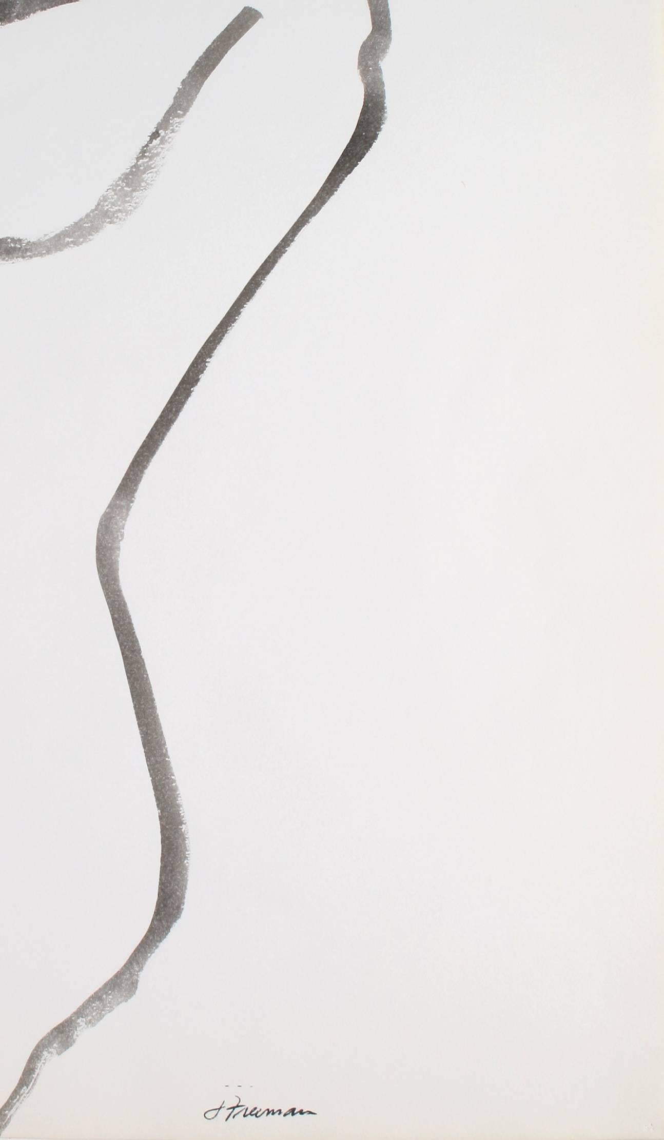 Minimalist Figure Study in Ink, 1976 - Art by Jack Freeman