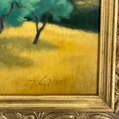 Yves Ganne, post-impressionista e modernista francese, olio su tela, colori vivaci, cornice originale