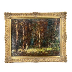Large English Impressionist Oil Painting, Garden Landscape, Signed