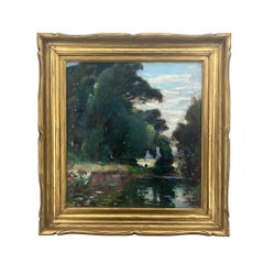 Édouard Bernaut French Post-Impressionist Landscape Painting in Original Frame