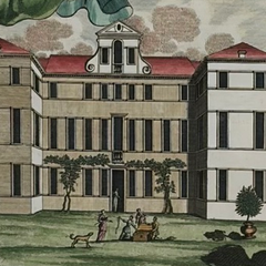 Rare 18th Century Hand-Colored Citrus Botanical Engraving, Italian Villa