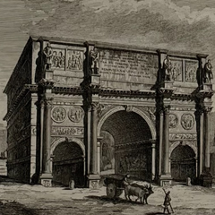 18th Century Italian Rome / Tiber River Architectural Engraving by Guiseppi Vasi