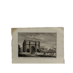 18th Century Italian Rome / Tiber River Architectural Engraving by Guiseppi Vasi
