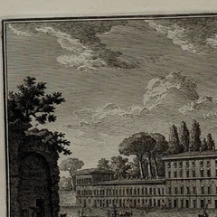 18th Century Italian Rome / Tiber River Architectural Engraving by Guiseppi Vasi