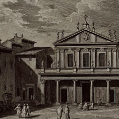 18th Century Italian Rome / Tiber River Architectural Engraving by Guiseppi Vasi