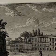 18th Century Italian Rome / Tiber River Architectural Engraving by Guiseppi Vasi