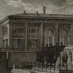 18th Century Italian Rome / Tiber River Architectural Engraving by Guiseppi Vasi