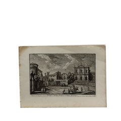 18th Century Italian Rome / Tiber River Architectural Engraving by Guiseppi Vasi