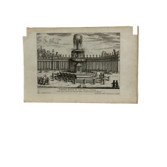 17th Century Italian Fountains of Rome Architectural Etching, circa 1691