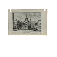 17th Century Italian Fountains of Rome Architectural Etching, circa 1691