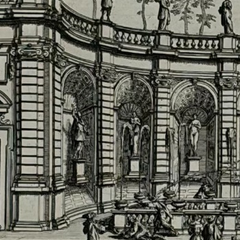 17th Century Italian Fountains of Rome Architectural Etching, circa 1691