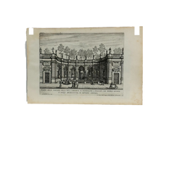 17th Century Italian Fountains of Rome Architectural Etching, circa 1691