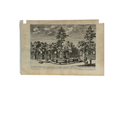 17th Century Italian Fountains of Rome Architectural Etching, circa 1691