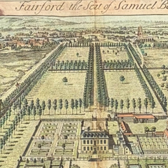 18th Century English County Seat Engraving on Hand Laid Paper, Large Scale