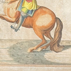 1751 Hand-Colored English Equestrian Engraving, 1st Duke of Newcastle