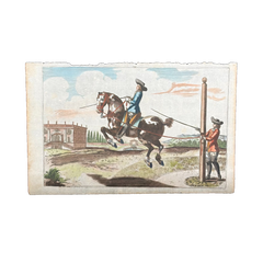 1751 Hand-Colored English Equestrian Engraving, 1st Duke of Newcastle